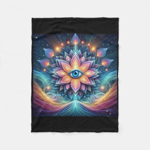 Yoga Ajna Awareness Third Eye Chakra Brahman  Fleece Blanket