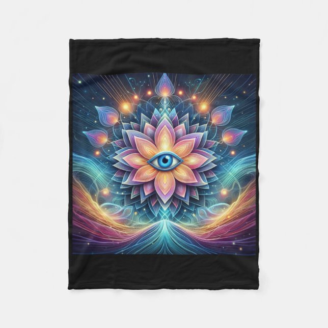 Yoga Ajna Awareness Third Eye Chakra Brahman  Fleece Blanket (Front)