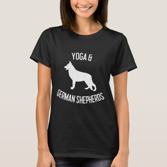 Yoga Amp German Shepherds Dog Lover T-Shirt (Front)