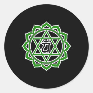 Yoga Anahata Heart Green Chakra Classic Round Sticker