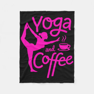 Yoga And Coffee Mindful Morning Exercise Relaxatio Fleece Blanket