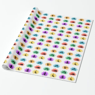 yoga and meditation symbols wrapping paper