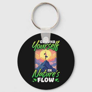 Yoga And Nature Ground Yourself In Nature's Flow Key Ring