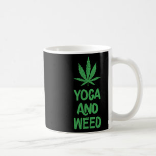 Yoga And Weed Leaf Funny Workout Gym Coffee Mug