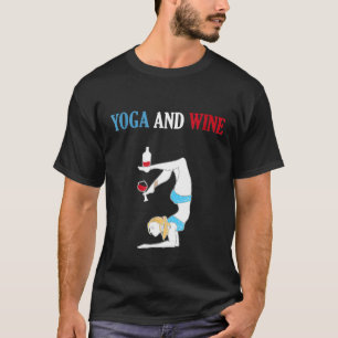 Yoga And Wine Funny Exercise T-Shirt