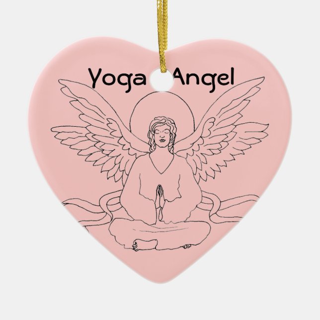 Yoga Angel Ceramic Tree Decoration (Front)