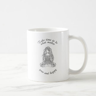 Yoga appears sees happy message coffee mug