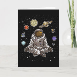 Yoga Astronaut Meditates In Space And Feels The Ga Card