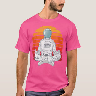 Yoga Astronaut Meditation Calm Sunset Space Relax  T-Shirt