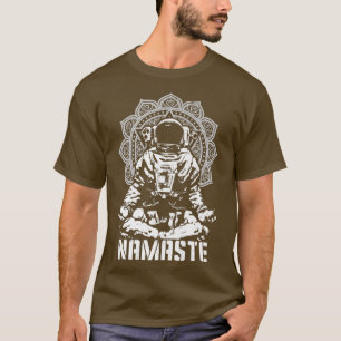 Yoga Astronaut Namaste Funny Mandala Meditation Lo T-Shirt