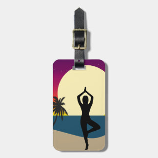 Yoga at Sunset Luggage Tag