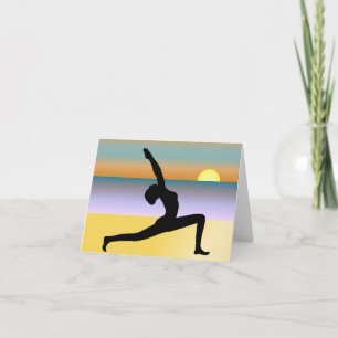 Yoga At The Beach Woman Posing Note Card