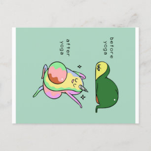 Yoga avocado   holiday gift postcard