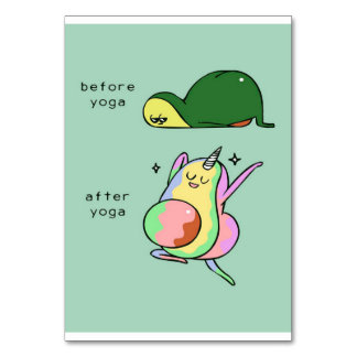 Yoga avocado | holiday gift table number