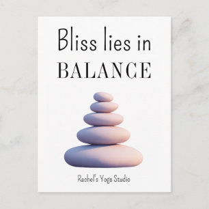 Yoga Balance Happiness Quote Inspirational Postcard