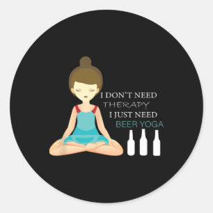 Yoga - Beer Yoga Design For Yogis  Classic Round Sticker