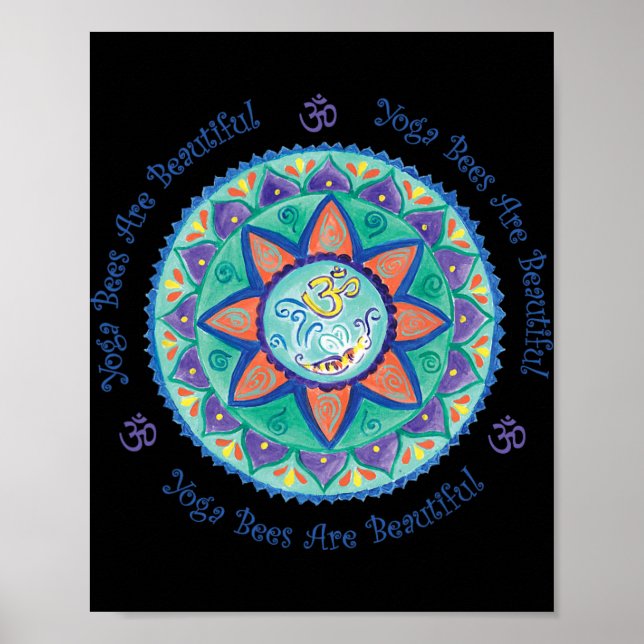 Yoga Bees Om Mandala  Poster (Front)