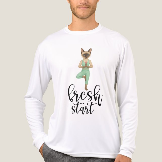 Yoga Birthday Party for Siamese Cat Lovers  Tri-Blend Shirt (Front)