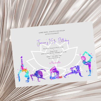 Yoga birthday party invitation