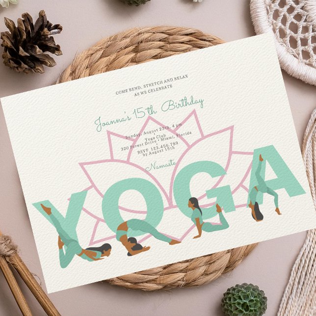 Yoga birthday party invitation (Creator Uploaded)