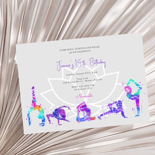 Yoga birthday party invitation (Creator Uploaded)