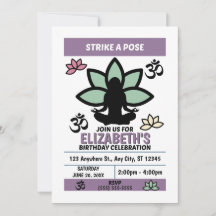 Yoga Birthday Party Invitation