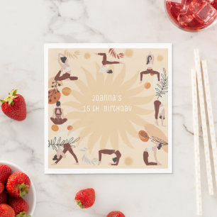 Yoga birthday party napkin