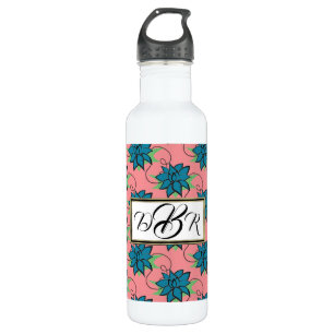 Yoga Blue Lotus Flower Monogram 710 Ml Water Bottle