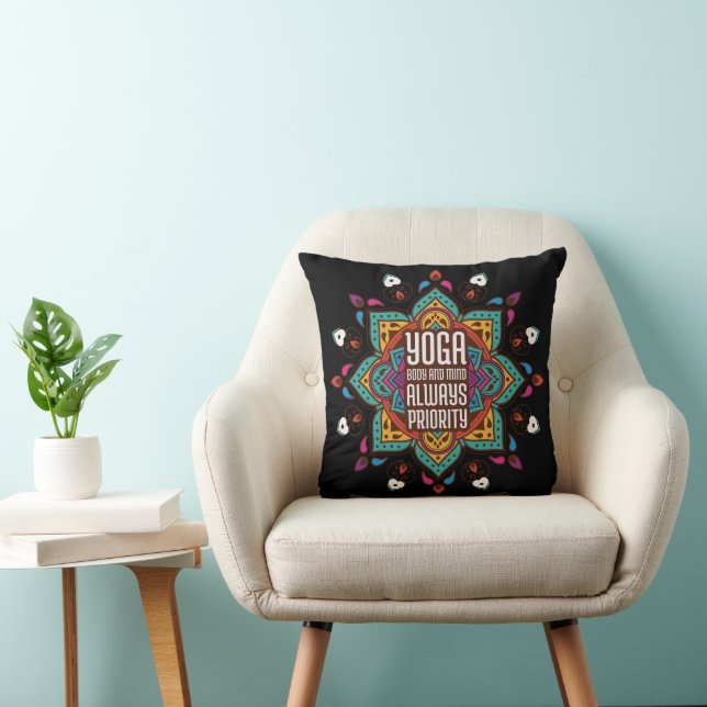 Yoga Body and Mind Always Priority Mandala Cushion (Chair)