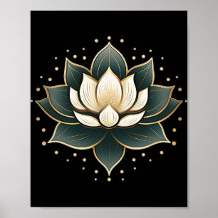 Yoga Botanical Lotus Spiritual Yoga Lover Poster
