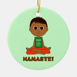 Yoga Boy: Namaste! Ceramic Tree Decoration