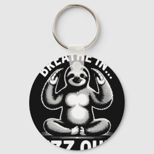 Yoga Breathe In Zzz Out Sloth _5  Key Ring