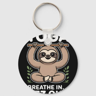Yoga Breathe In Zzz Out Sloth _7  Key Ring