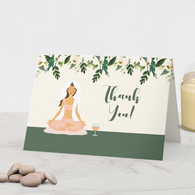 Yoga Bride Mimosa Bridal Shower Thank You  (Yoga Bridal Shower Thank You Note Card)
