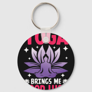 Yoga Brings Me Good Luck Meditative Calm Key Ring