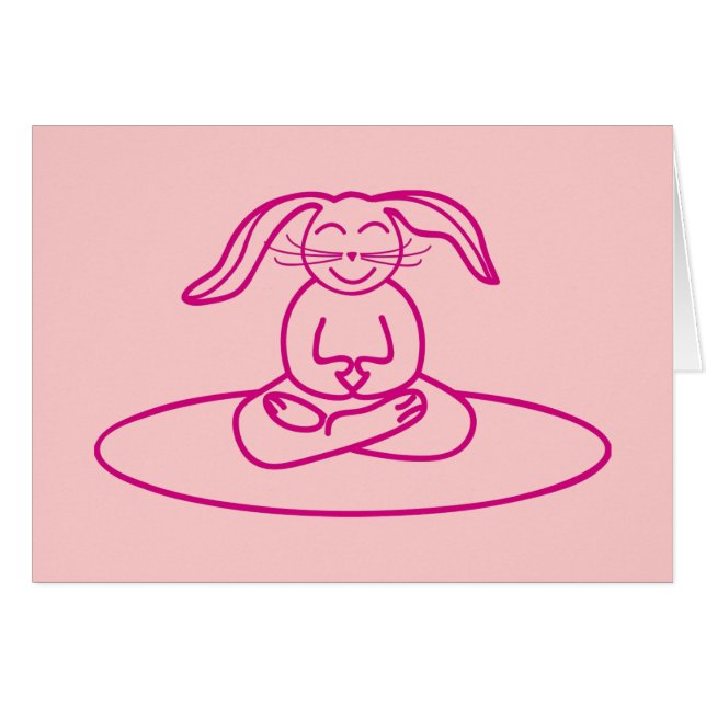 Yoga Bunny - Pink Card (Front Horizontal)