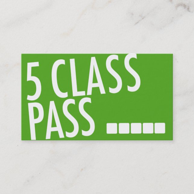 Yoga Business Card 5 Class Pass (Front)