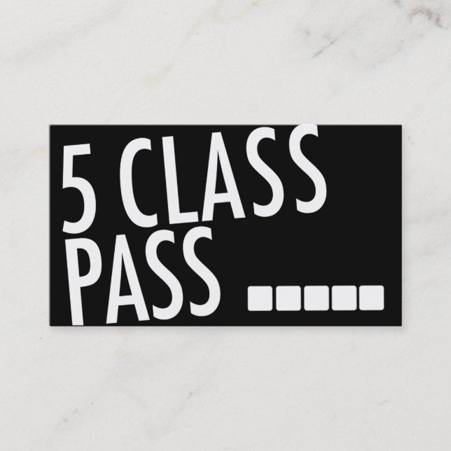Yoga Business Card 5 Class Pass (Front)