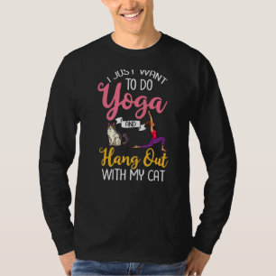 Yoga Cat Beginner Workout Poses Quotes Meditation T-Shirt