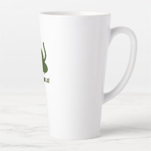Yoga Cat Calm Zen Retro Illustration Latte Mug