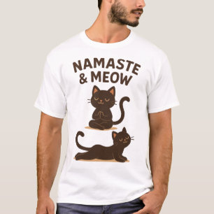 Yoga Cat Design – Namaste & Meow Tee