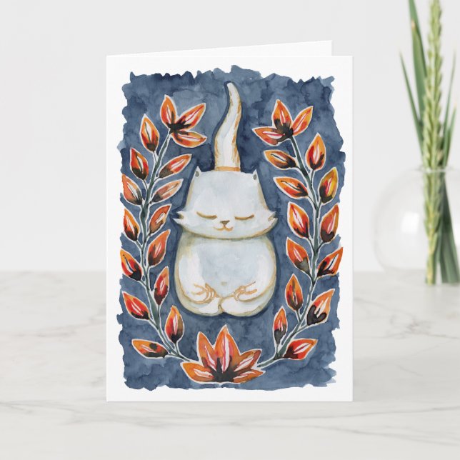 Yoga Cat Greeting Card (Front)