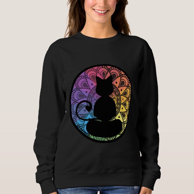 Yoga Cat Mandala Sweatshirt (Front)