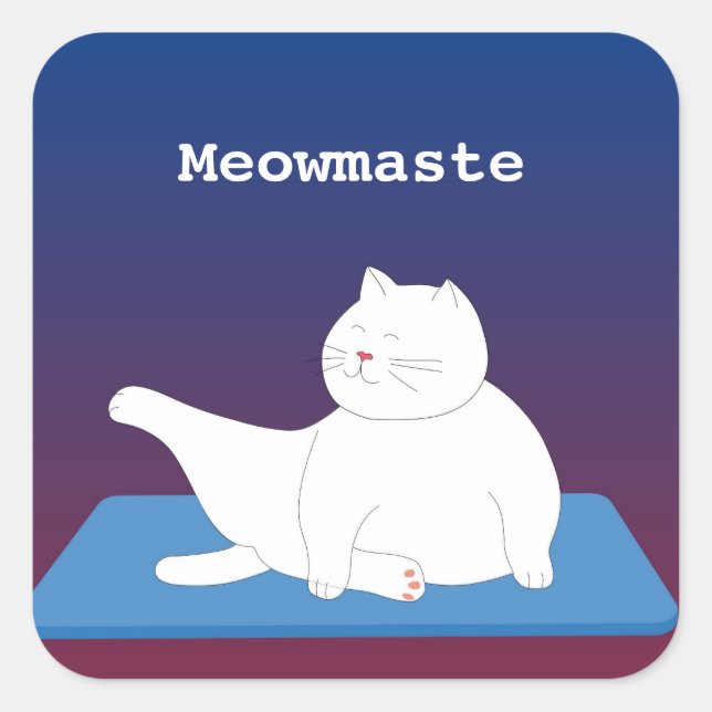 Yoga Cat Sticker Meowmaste (Front)