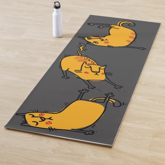 Yoga Cats Grey  Yoga Mat (In Situ)