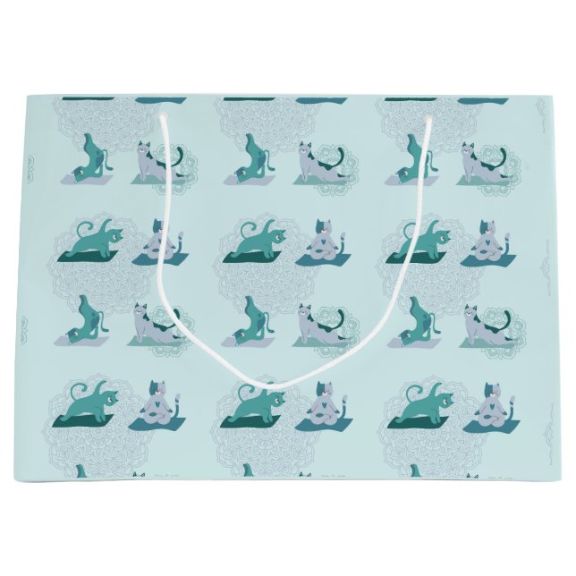 Yoga Cats Large Gift Bag (Front)