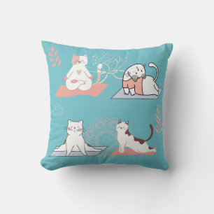 Yoga Cats Lotus Cushion