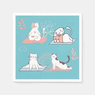  Yoga Cats Lotus Napkin