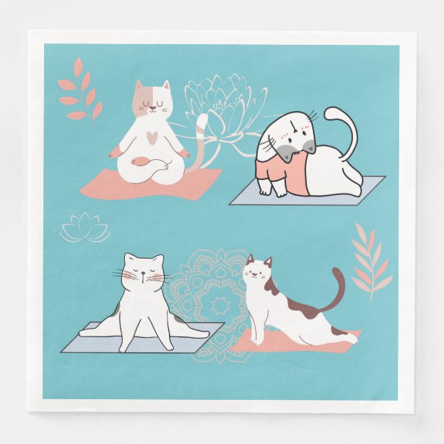 Yoga Cats Napkin (Front)
