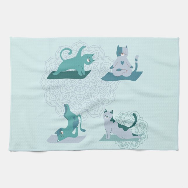 Yoga Cats Tea Towel (Horizontal)